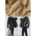 Unique Khaki Hooded drawstring Warm Fleece Jacket In Winter Winter