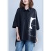 Handmade lapel cotton tunic plus size Fashion Ideas black box blouses Summer