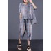 Summer retro plaid casual shirt denim two pieces