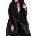 Art Black Patchwork Faux Fur  Peter Pan Collar Duck Down Winter down coat