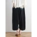 2021 summer new women's plus size loose cotton and linen black gradient color nine-point wide-leg pants