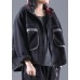 Handmade Black Hooded denim Coats Spring