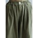 French Loose trousers vintage Arm Green Inspiration Elastic Waist wild pants