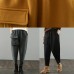 Simple women trousers Thin chocolate Fabrics pockets harem pants wild pants