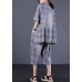 Summer retro plaid casual shirt denim two pieces